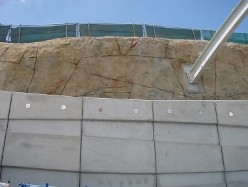 Simulated rock dry spray at the northern entrance to the Clem Jones Tunnel, Brisbane