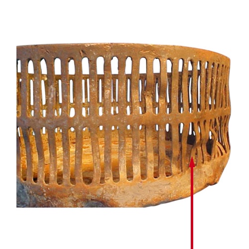 Flygt Pump Suction Strainer A red arrow pointing to Flygt Pump Suction Strainer