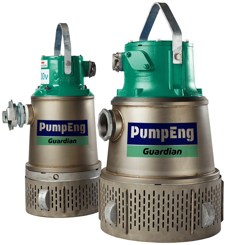 Two Guardian underground mine dewatering pumps