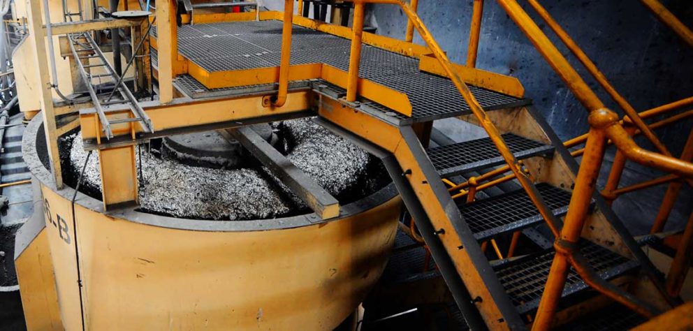 A walkway over a Mine Processing Sump