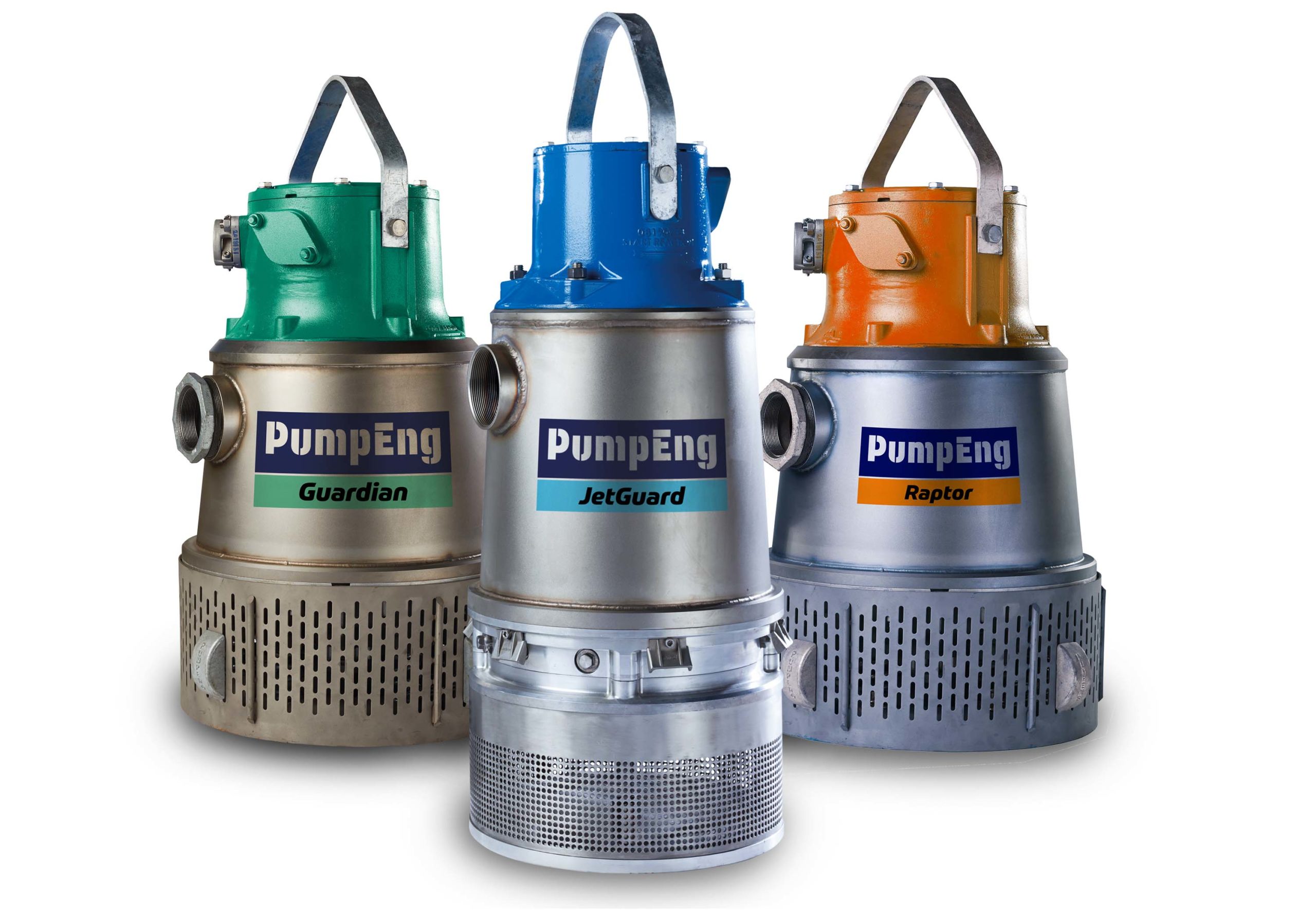 Product Combo - JetGuard First - Guardian - Raptor Product Combo of PumpEng's underground mine dewatering pumps - JetGuard, Guardian and Raptor