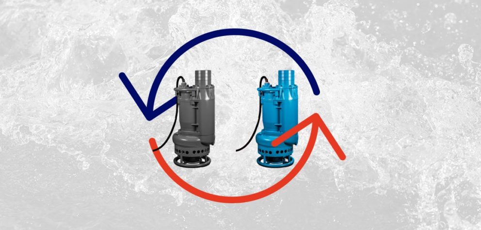 Illustration of two PumpEng Pumps in Exchange with circular arrows