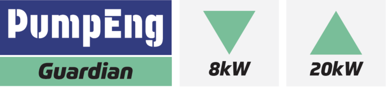 PumpEng - Right Pump Guide - Guardian PumpEng's Guardian mine pump logo with 8kW and 20kW