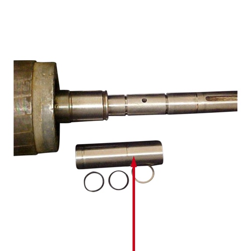 A red arrow pointing to PumpEng Rotor Shaft Sleeve