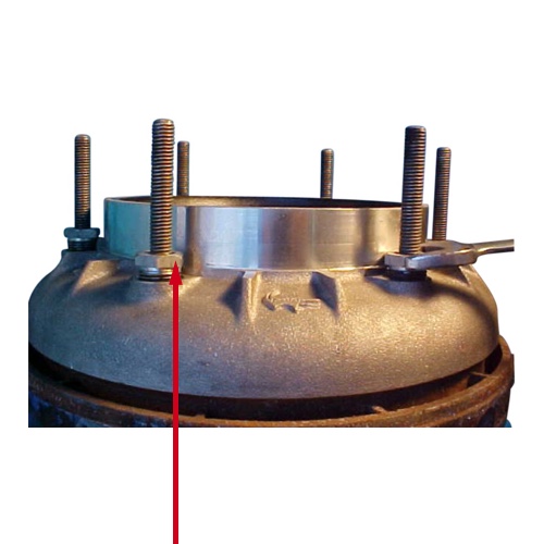PumpEng Shimless Diffuser A red arrow pointing to PumpEng Shimless Diffuser
