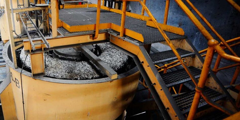 A walkway over a Mine Processing Sump