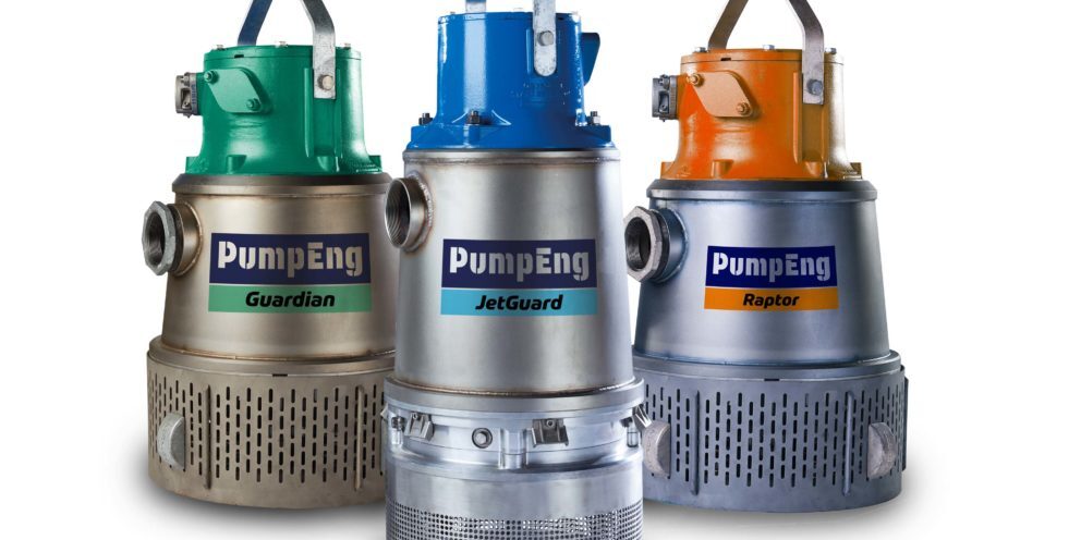 PumpEng Product Combo - JetGuard, Guardian, Raptor Product Combo of PumpEng's underground mine dewatering pumps - JetGuard, Guardian and Raptor