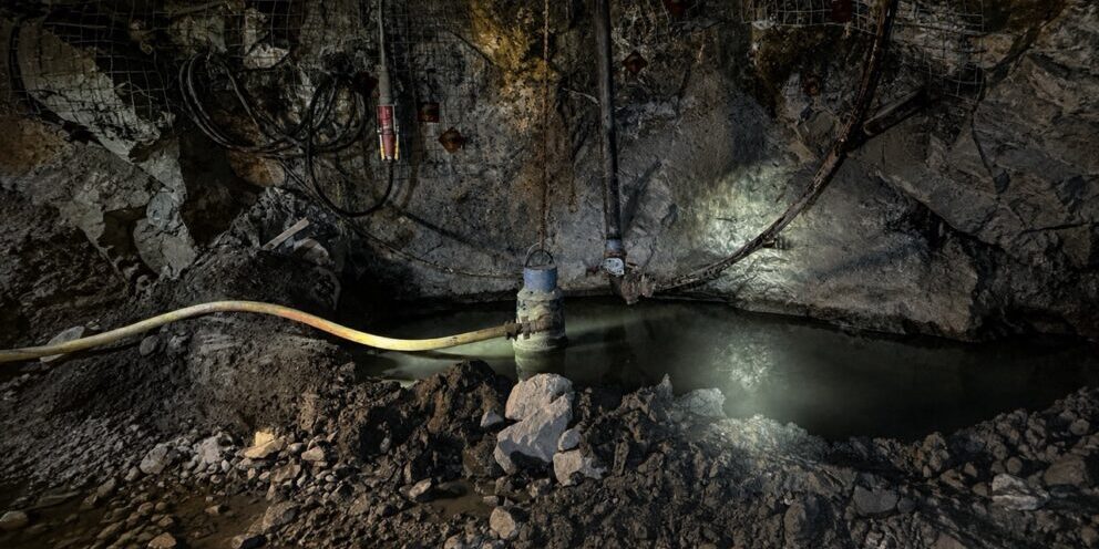 underground mine dewatering pump operating in a harsh sump Large