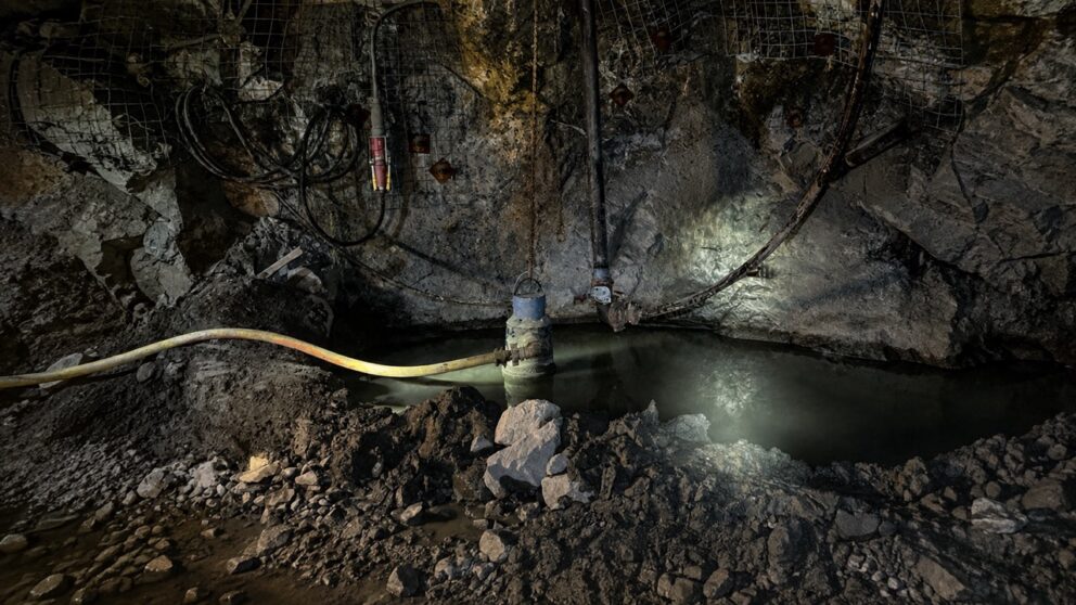 underground mine dewatering pump operating in a harsh sump Large